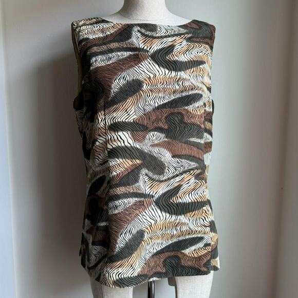 Jacobson’s Petite Vintage 90s Silk Animal Print Top 12P - Picture 4 of 7